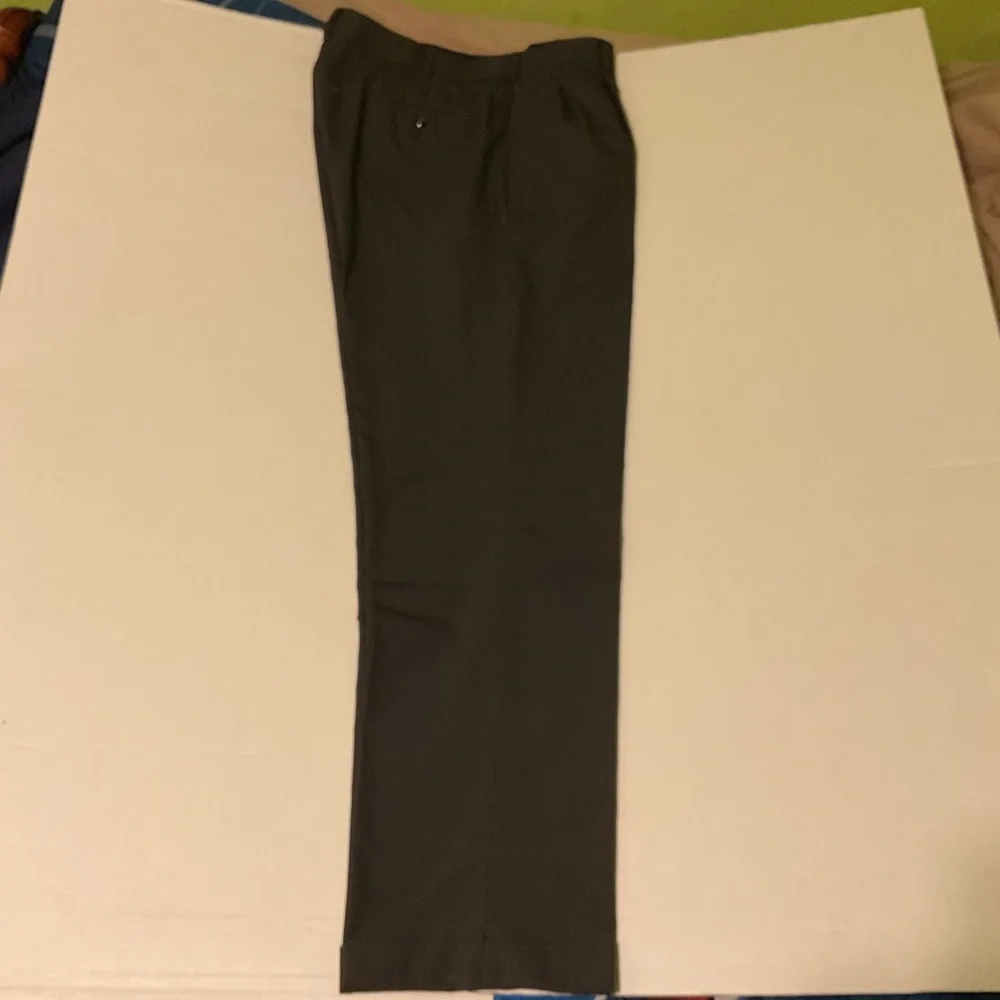 AXIST Essentials‎ Men’s Dress Pants 33x32 Gray Micro Check Flat Front Wool Blend